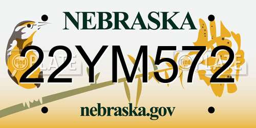 22YM572 Nebraska License Plate