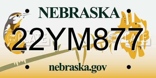 22YM877 Nebraska License Plate