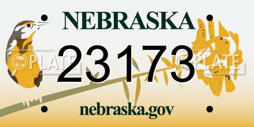 23173 Nebraska License Plate