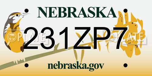 231ZP7 Nebraska License Plate