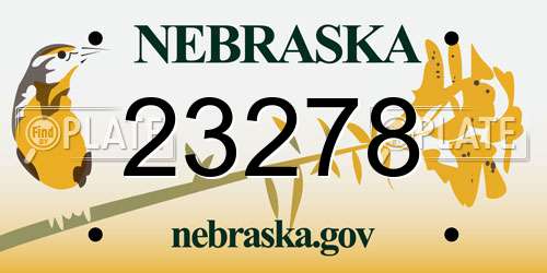 23278 Nebraska License Plate