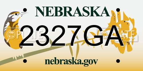 2327GA Nebraska License Plate