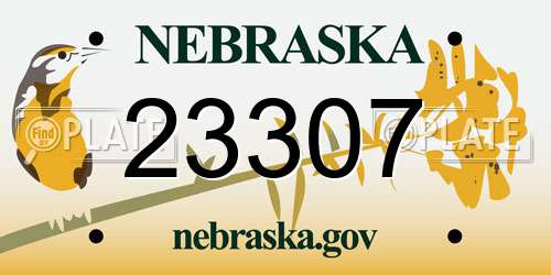 23307 Nebraska License Plate