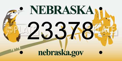 23378 Nebraska License Plate