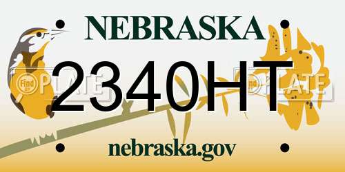 2340HT Nebraska License Plate