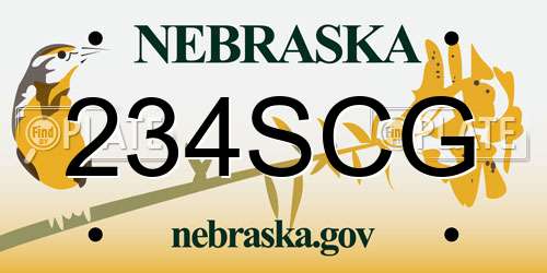 234SCG Nebraska License Plate