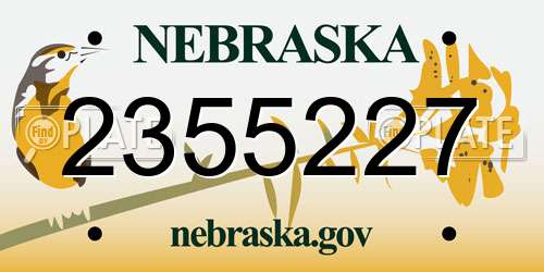 2355227 Nebraska License Plate