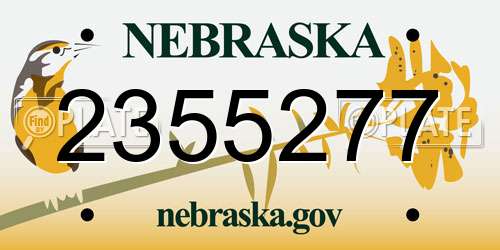 2355277 Nebraska License Plate
