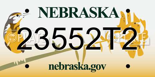23552T2 Nebraska License Plate