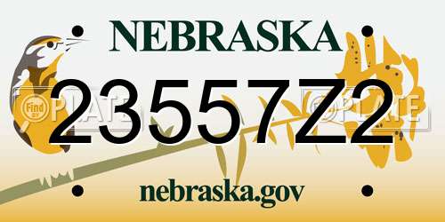 23557Z2 Nebraska License Plate