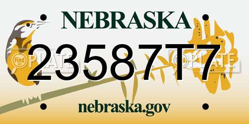 23587T7 Nebraska License Plate