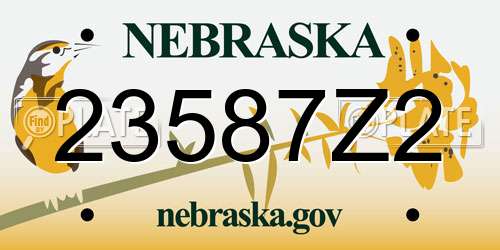 23587Z2 Nebraska License Plate