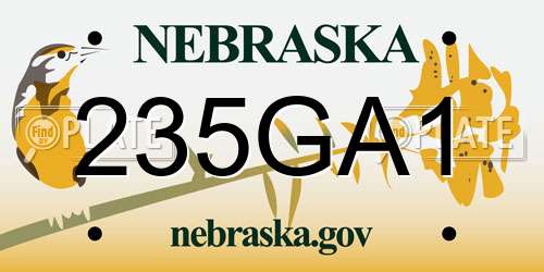 235GA1 Nebraska License Plate
