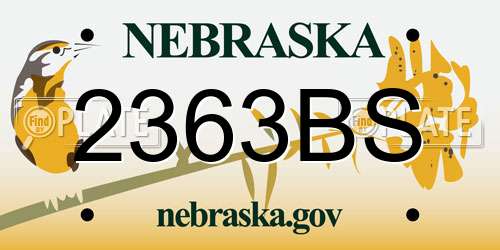 2363BS Nebraska License Plate
