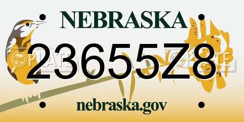 23655Z8 Nebraska License Plate