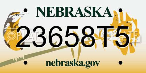 23658T5 Nebraska License Plate