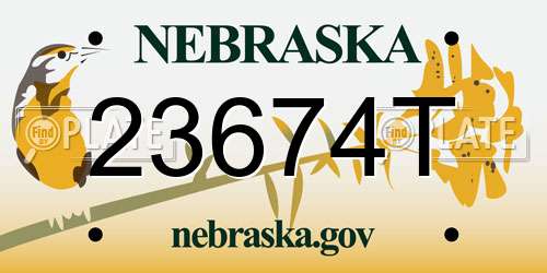 23674T Nebraska License Plate