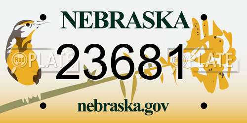 23681 Nebraska License Plate