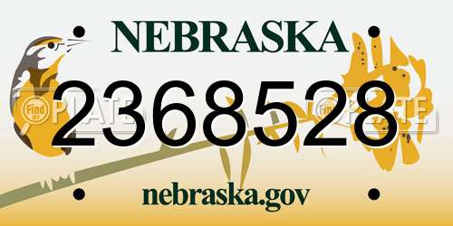 2368528 Nebraska License Plate