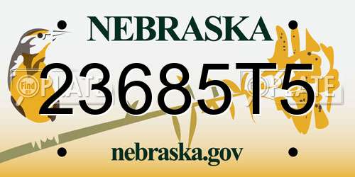 23685T5 Nebraska License Plate