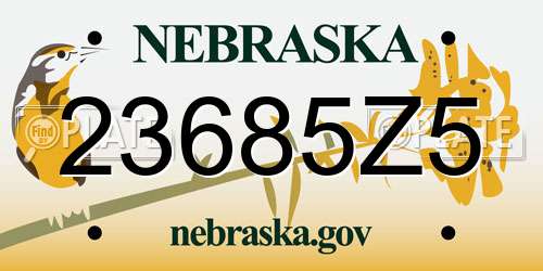 23685Z5 Nebraska License Plate