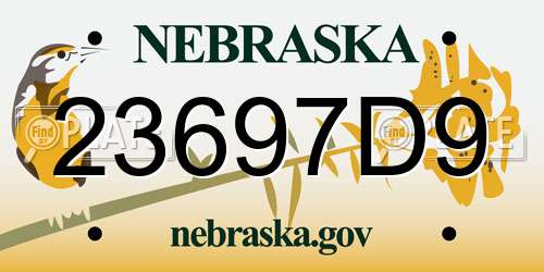 23697D9 Nebraska License Plate