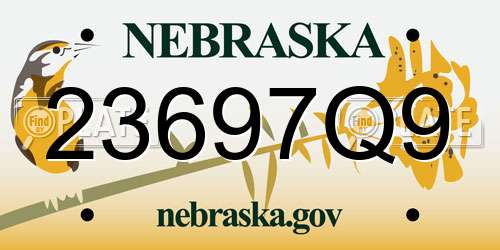23697Q9 Nebraska License Plate