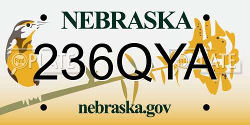 236QYA Nebraska License Plate