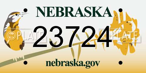 23724 Nebraska License Plate