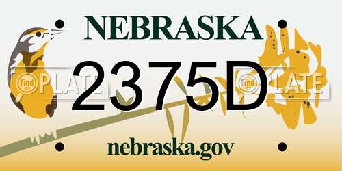 2375D Nebraska License Plate