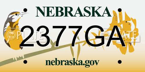 2377GA Nebraska License Plate