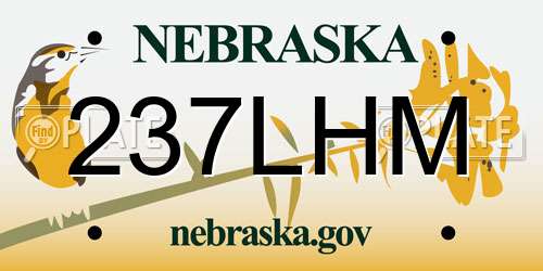 237LHM Nebraska License Plate
