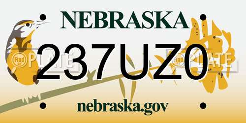 237UZ0 Nebraska License Plate