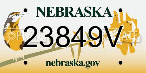 23849V Nebraska License Plate