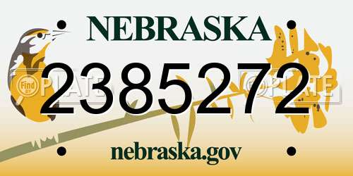 2385272 Nebraska License Plate