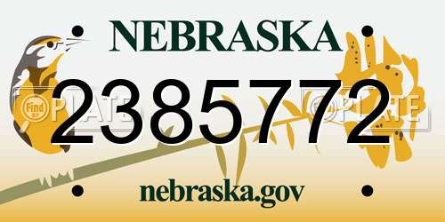2385772 Nebraska License Plate