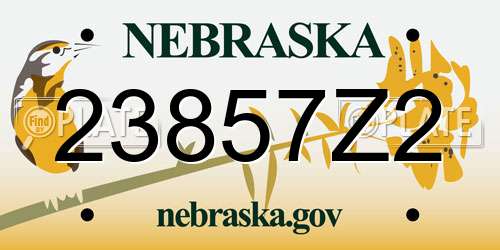 23857Z2 Nebraska License Plate