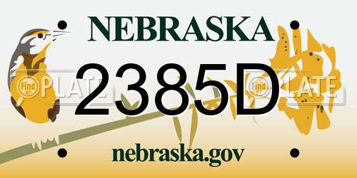 2385D Nebraska License Plate