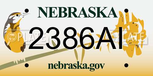 2386AI Nebraska License Plate