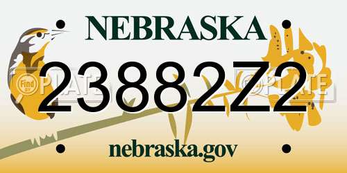23882Z2 Nebraska License Plate
