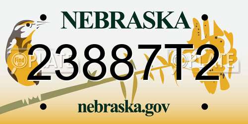 23887T2 Nebraska License Plate
