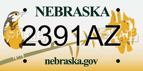 2391AZ Nebraska License Plate