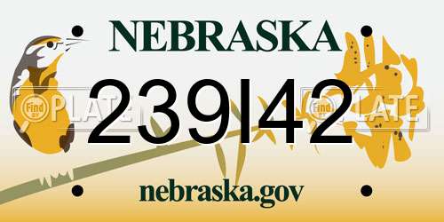 239I42 Nebraska License Plate