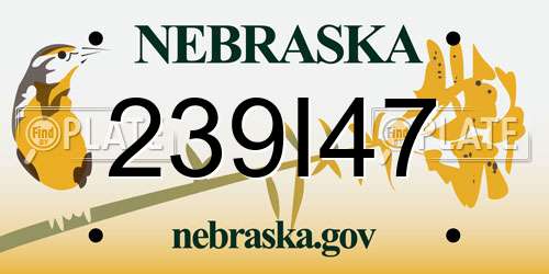 239I47 Nebraska License Plate