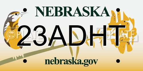 23ADHT Nebraska License Plate