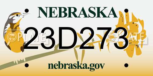 23D273 Nebraska License Plate