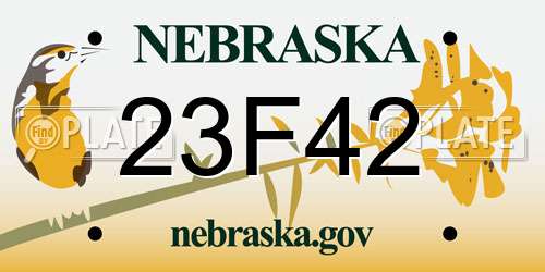 23F42 Nebraska License Plate