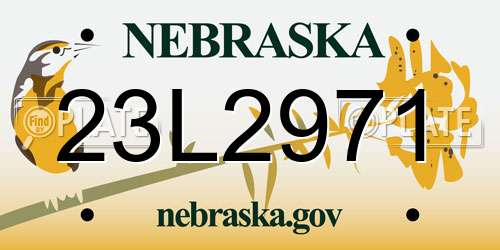 23L2971 Nebraska License Plate