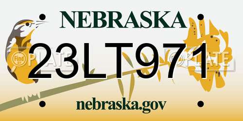 23LT971 Nebraska License Plate