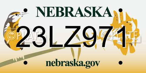 23LZ971 Nebraska License Plate